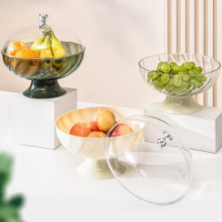 9 Pks Drain Fruit Tray Plate With Lid 